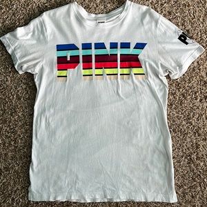White PINK tee